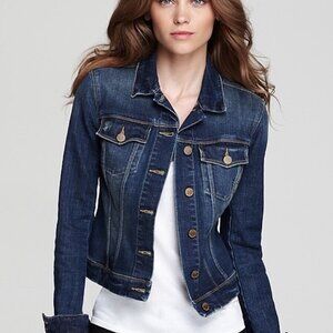 Paige Denim - Vermont Denim Trucker Jacket in Dark Wash, Small